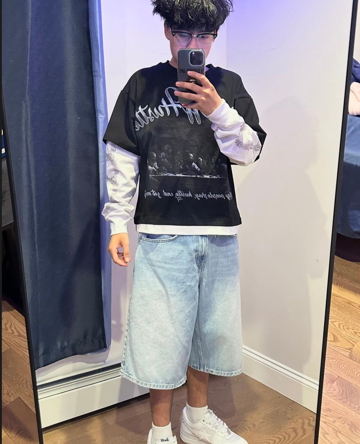 alla mina t-shirts med dubbla lager