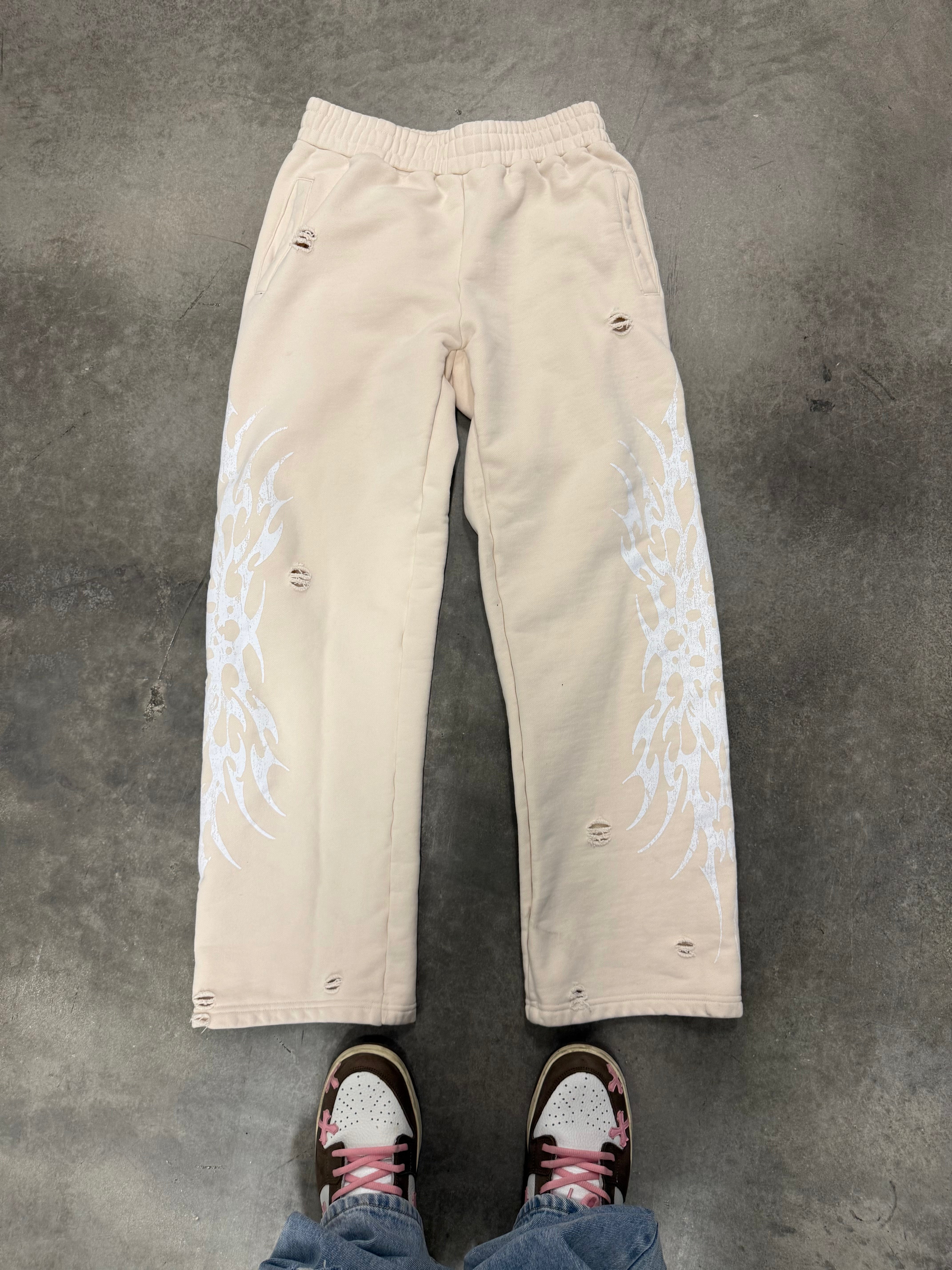 flame distressed sweats
